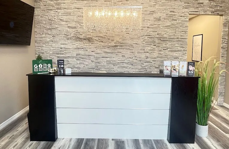 Clean, professional medical spa treatment room with neutral tones at Evolve Health & Wellness - Suite D in St Cloud