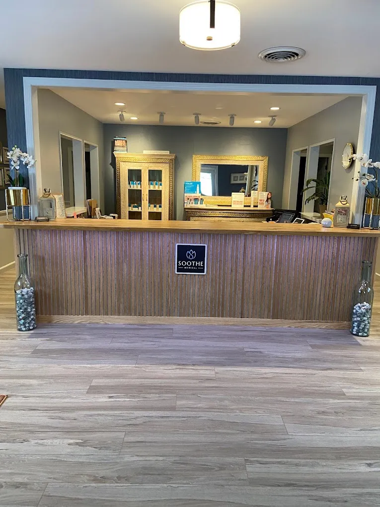 Clean, professional medical spa treatment room with neutral tones at Soothe Medical Aesthetics in Augusta