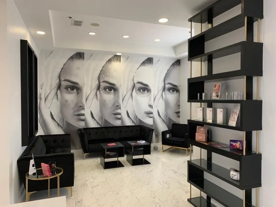 Clean, professional medical spa treatment room with neutral tones at All The Things Med Spa in Flower Mound