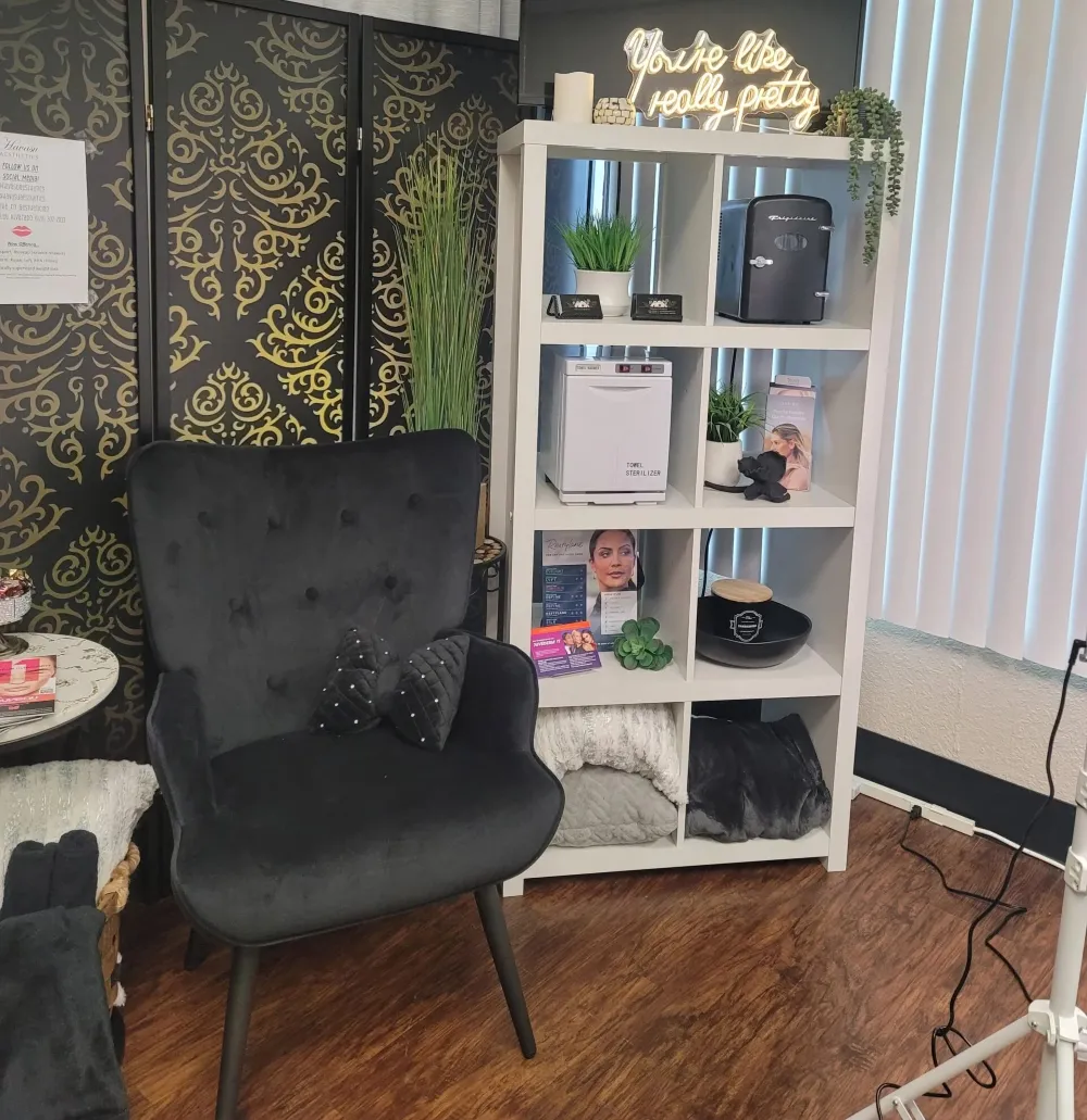Clean, professional medical spa treatment room with neutral tones at Havasu Aesthetics in Lake Havasu City