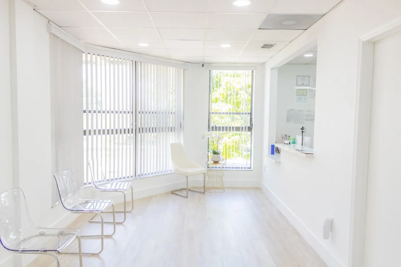 Clean, professional medical spa treatment room with neutral tones at Eastern Medical Group in Miami