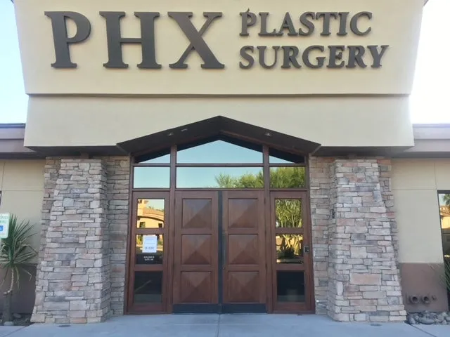 Clean, professional medical spa treatment room with neutral tones at PHX Plastic Surgery in PEORIA