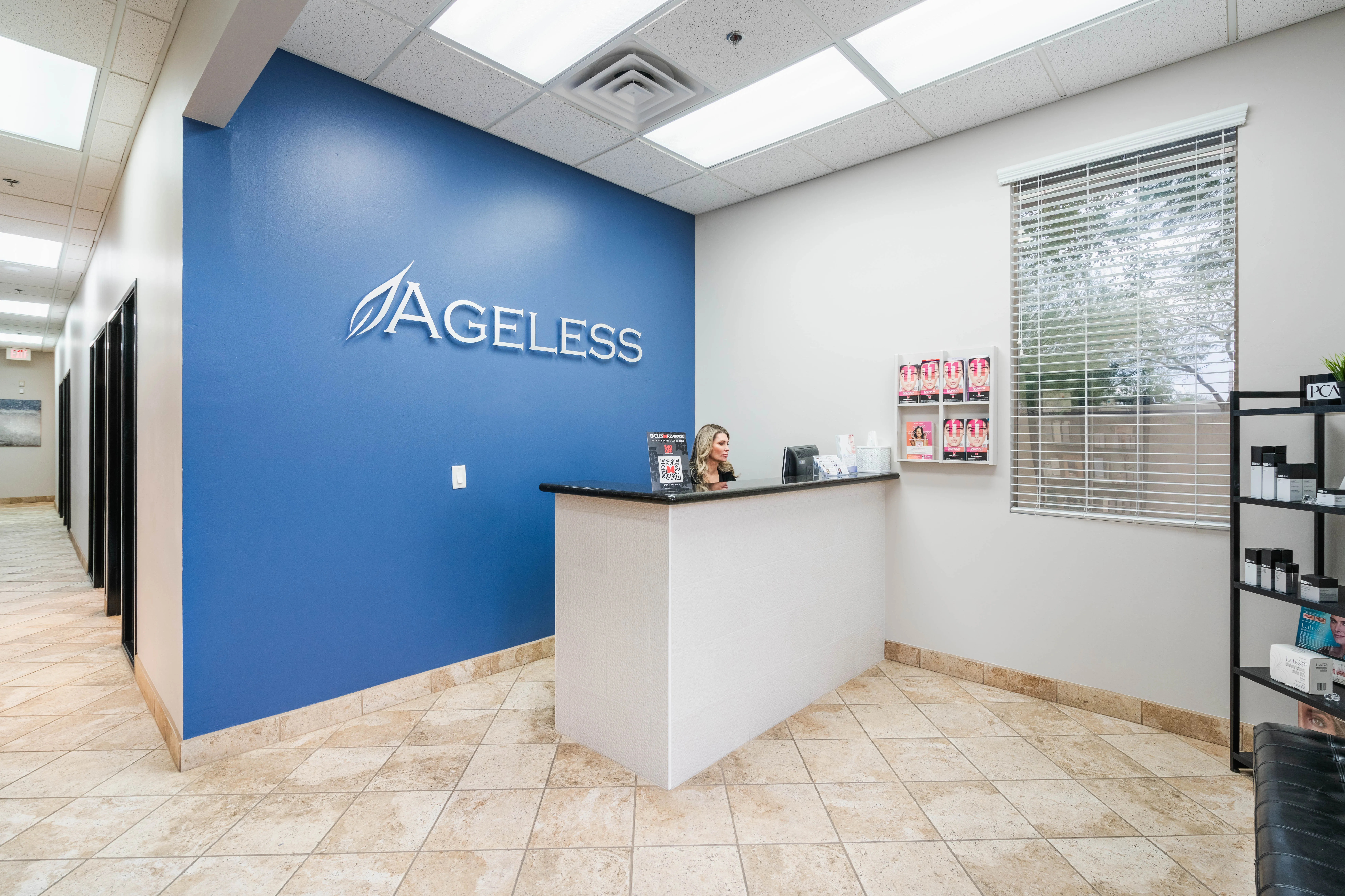 Clean, professional medical spa treatment room with neutral tones at Ageless Health Institute in Phoenix