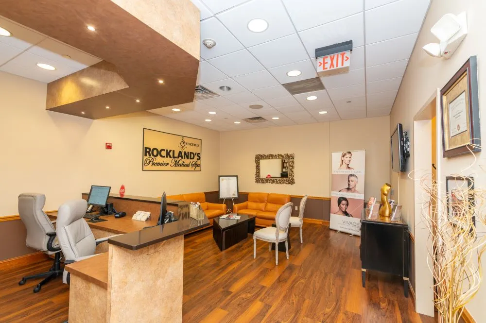 Clean, professional medical spa treatment room with neutral tones at Skincerely - Rockland Medical Spa in West Nyack