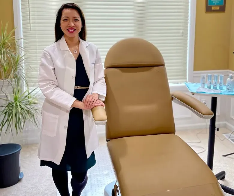 Clean, professional medical spa treatment room with neutral tones at PI Aesthetics Medical Spa in Mill Creek