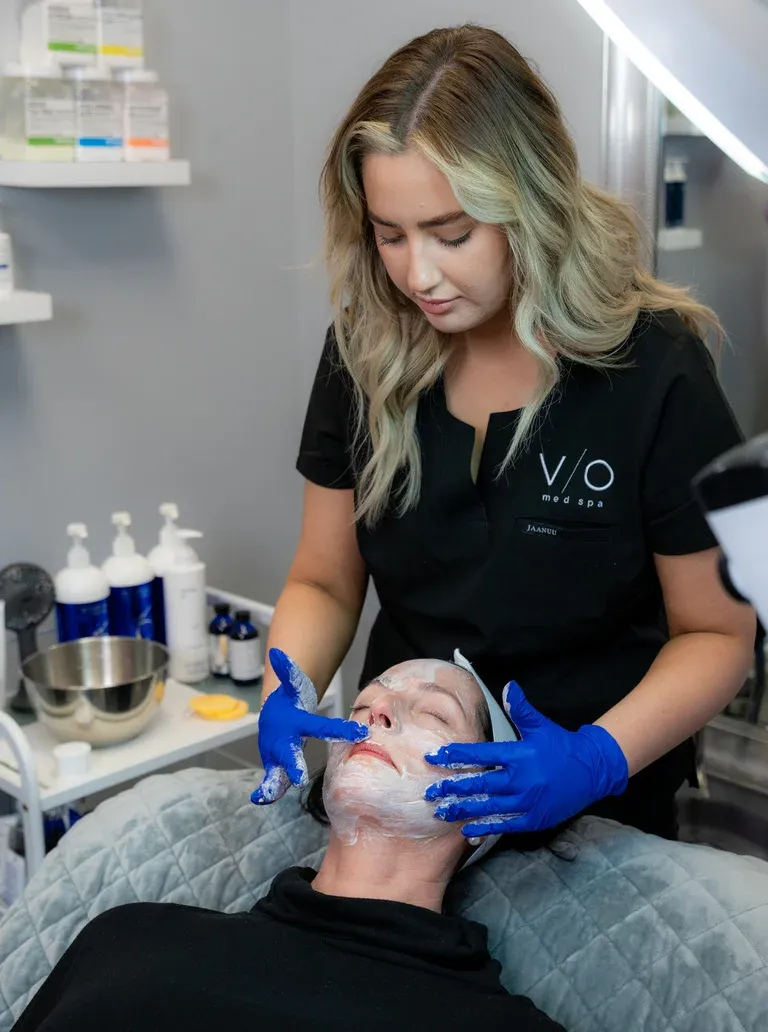 Clean, professional medical spa treatment room with neutral tones at VIO MedSpa - Naperville in Naperville