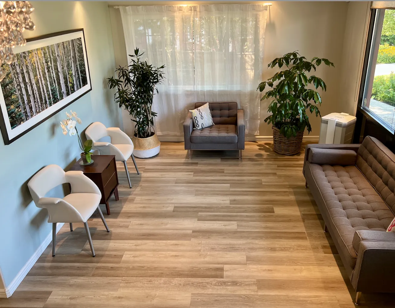 Clean, professional medical spa treatment room with neutral tones at Northwest Cosmetic Surgery in Bend
