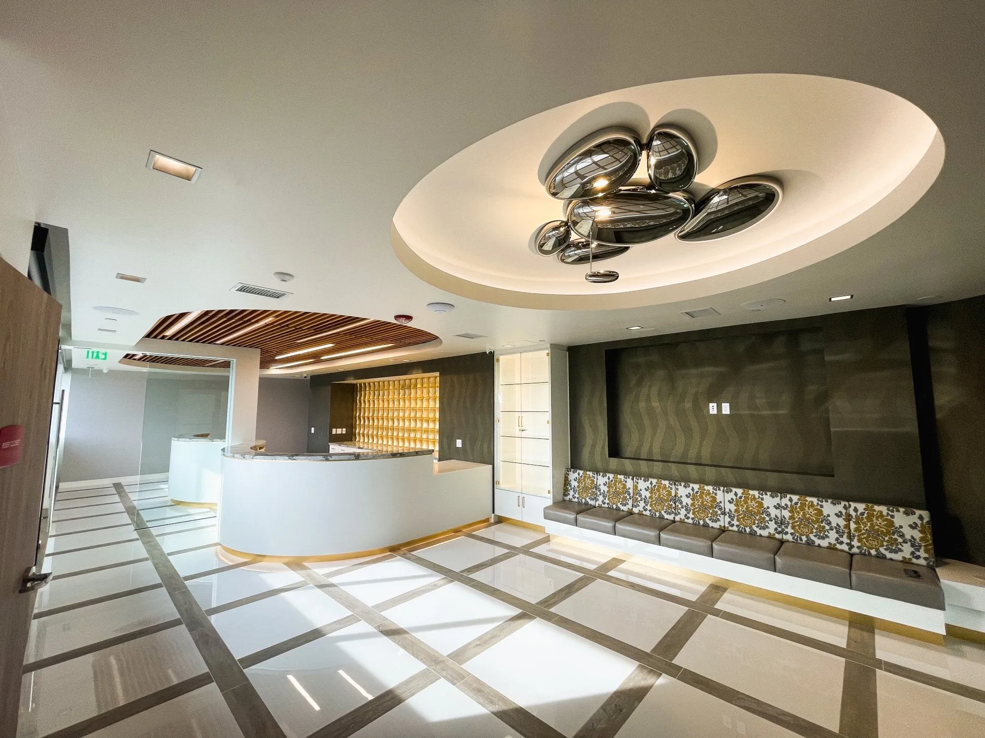 Clean, professional medical spa treatment room with neutral tones at Wave Plastic Surgery, Costa Mesa in Costa Mesa