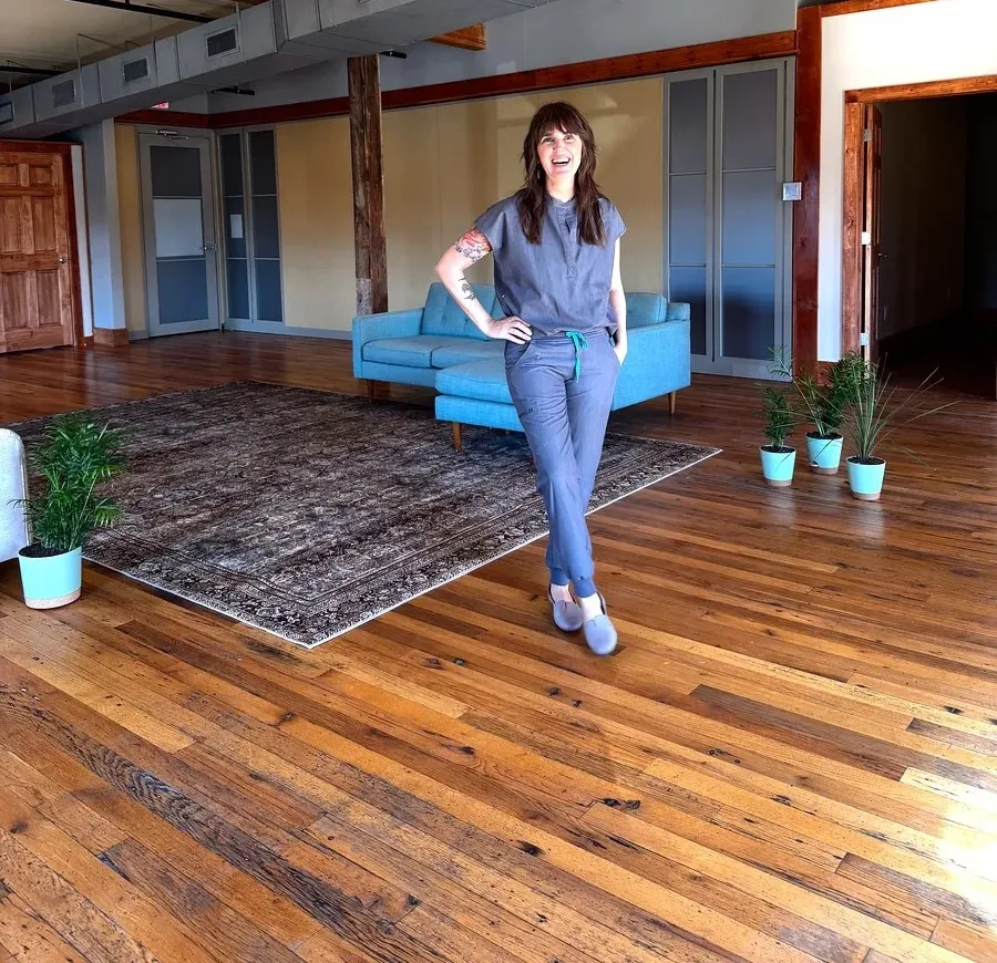 Clean, professional medical spa treatment room with neutral tones at West Asheville Aesthetics & Wellnes in Asheville