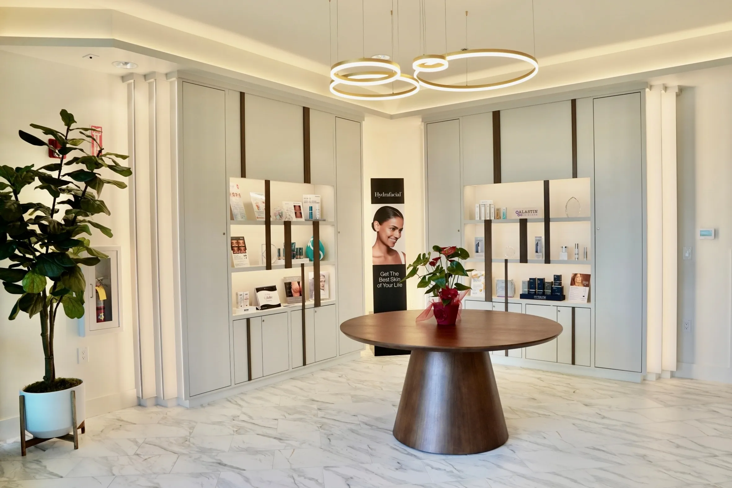 Clean, professional medical spa treatment room with neutral tones at Aesthetics by Dr. Lee in Granite Bay