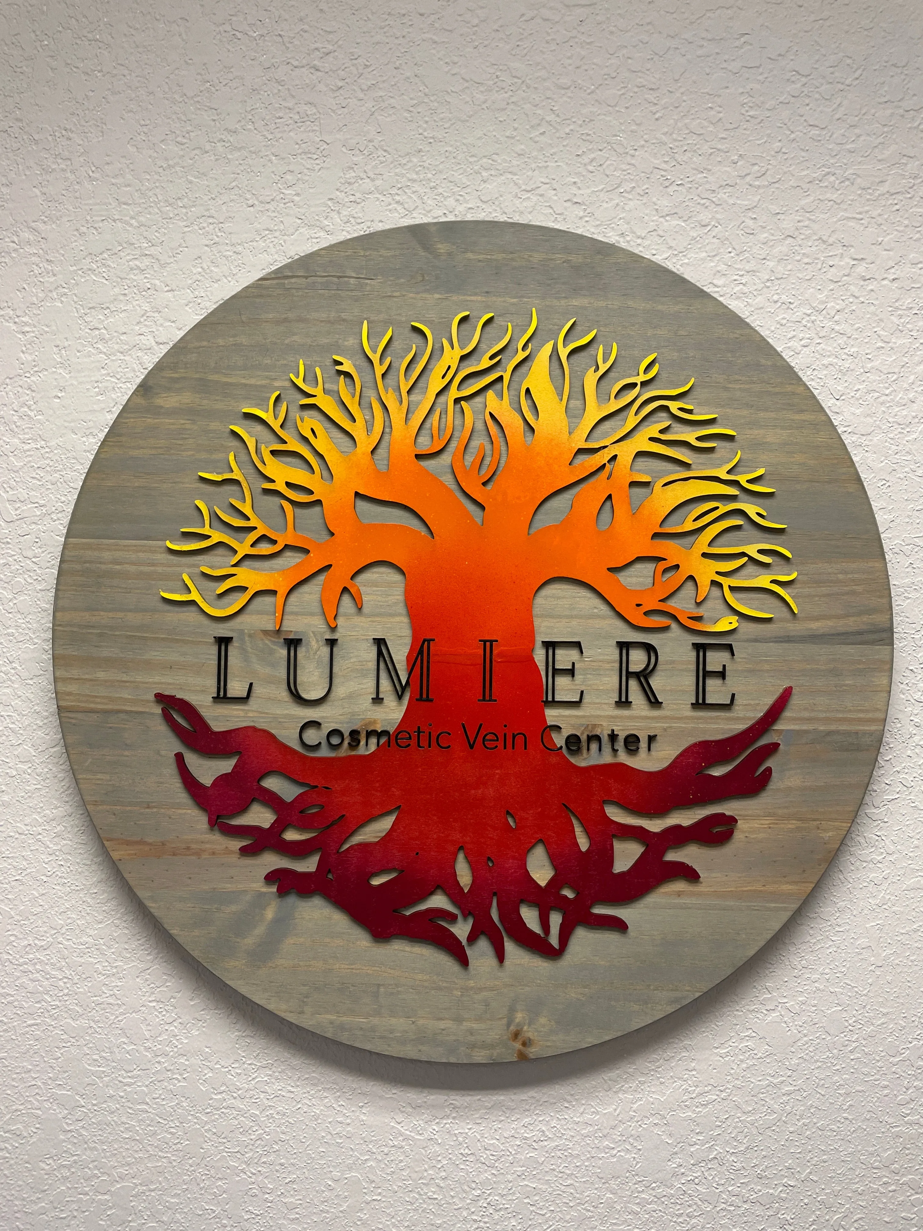 Clean, professional medical spa treatment room with neutral tones at Lumiere Cosmetic Vein Center in Cape Coral