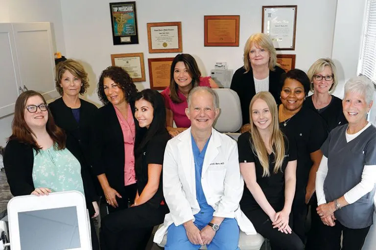 Clean, professional medical spa treatment room with neutral tones at The Center for Dermatology in Mt Kisco