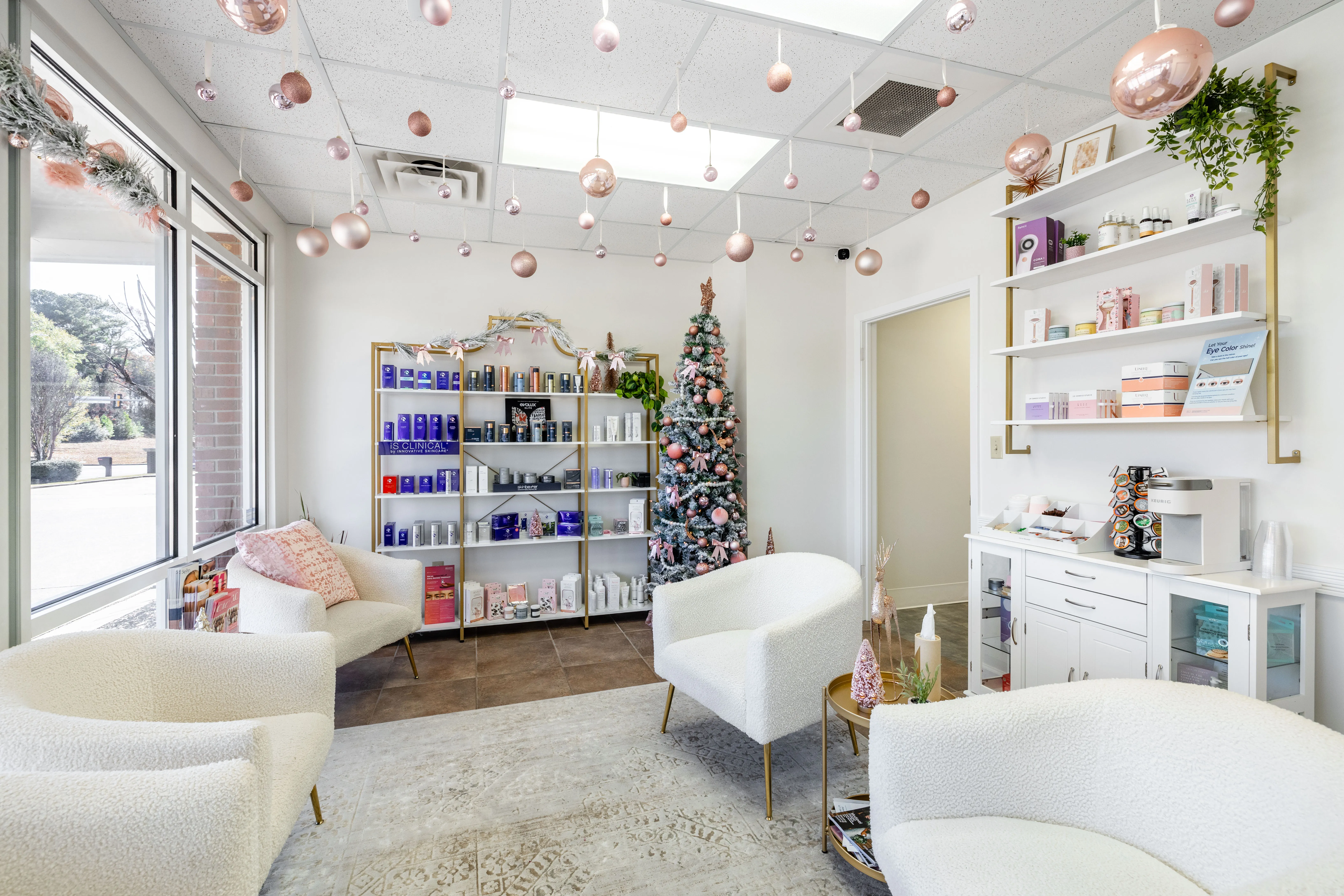 Clean, professional medical spa treatment room with neutral tones at Complete Aesthetics Care in Florence