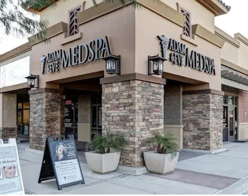 Clean, professional medical spa treatment room with neutral tones at Adam & Eve Medical Aesthetics in Scottsdale