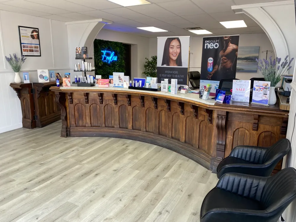 Clean, professional medical spa treatment room with neutral tones at ENDLESS in Jackson