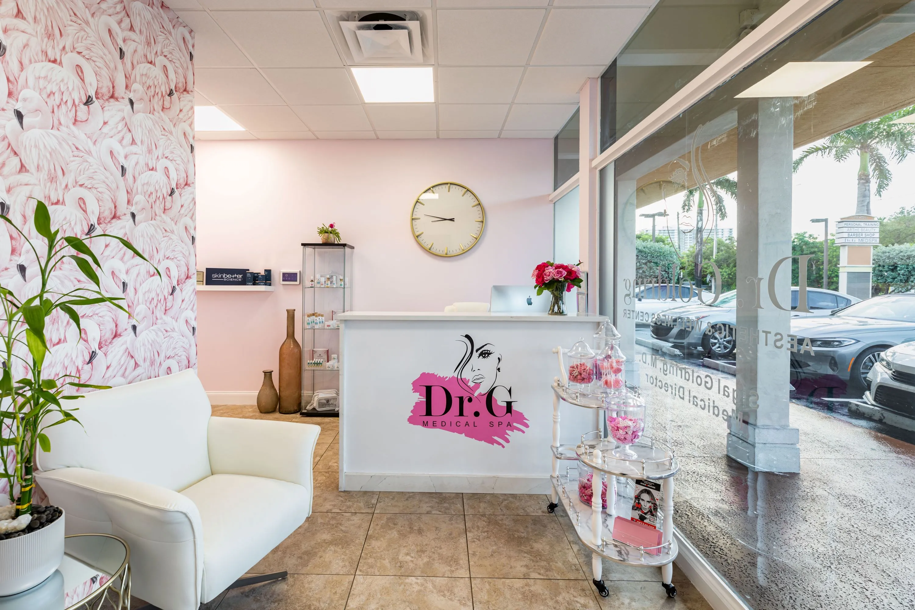 Clean, professional medical spa treatment room with neutral tones at Dr. G Medspa in Boca Raton