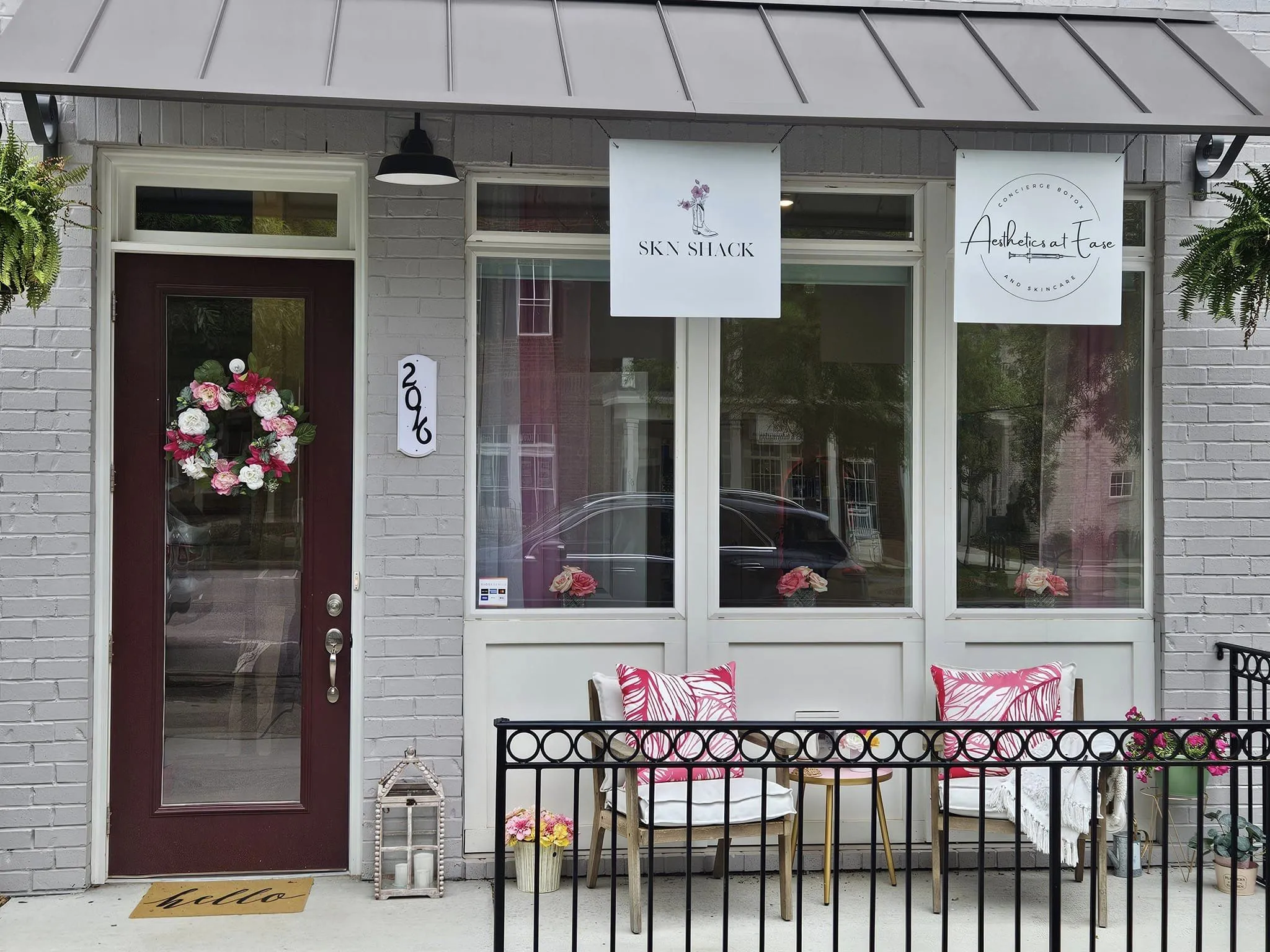 Clean, professional medical spa treatment room with neutral tones at Aesthetics at Ease LLC in Thompson Station