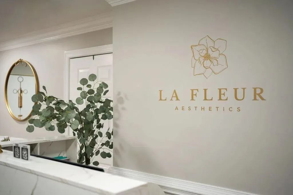Clean, professional medical spa treatment room with neutral tones at La Fleur Aesthetics in Holly Springs