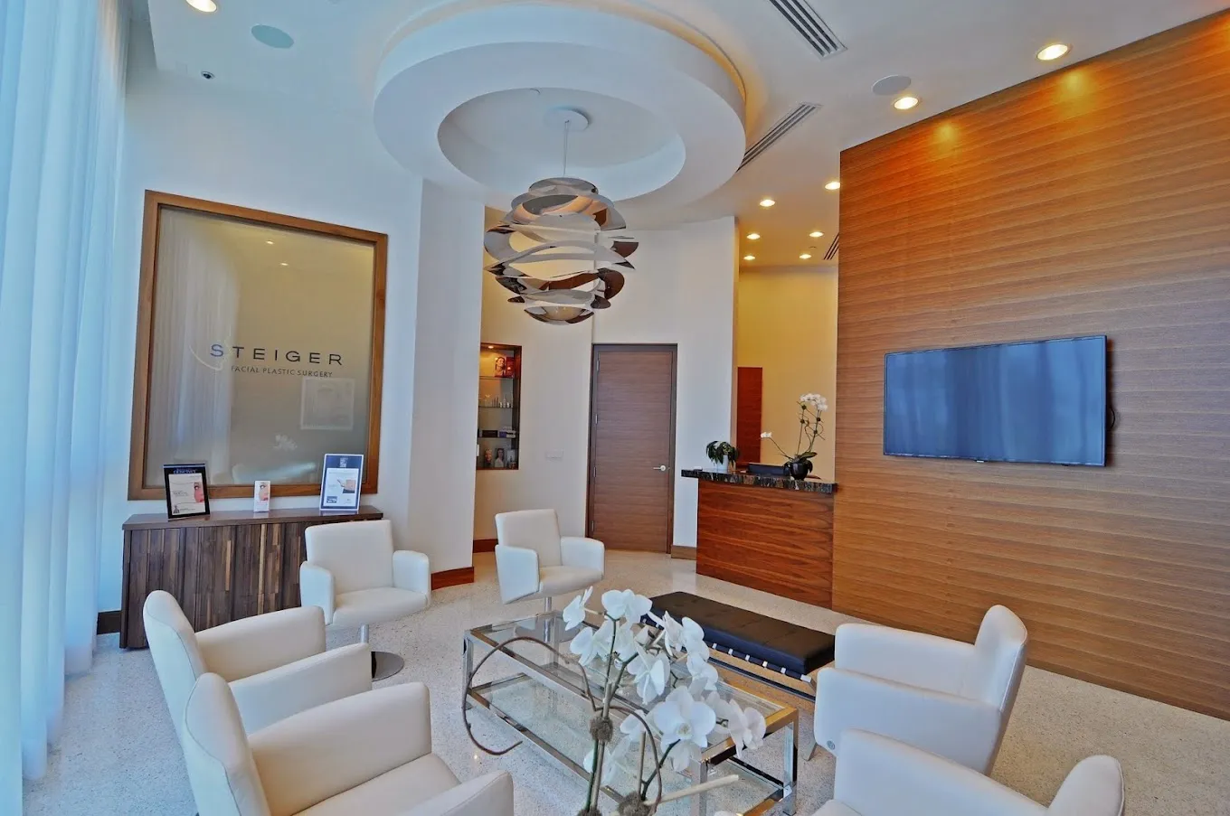 Clean, professional medical spa treatment room with neutral tones at Jacob Steiger, MD in Boca Raton
