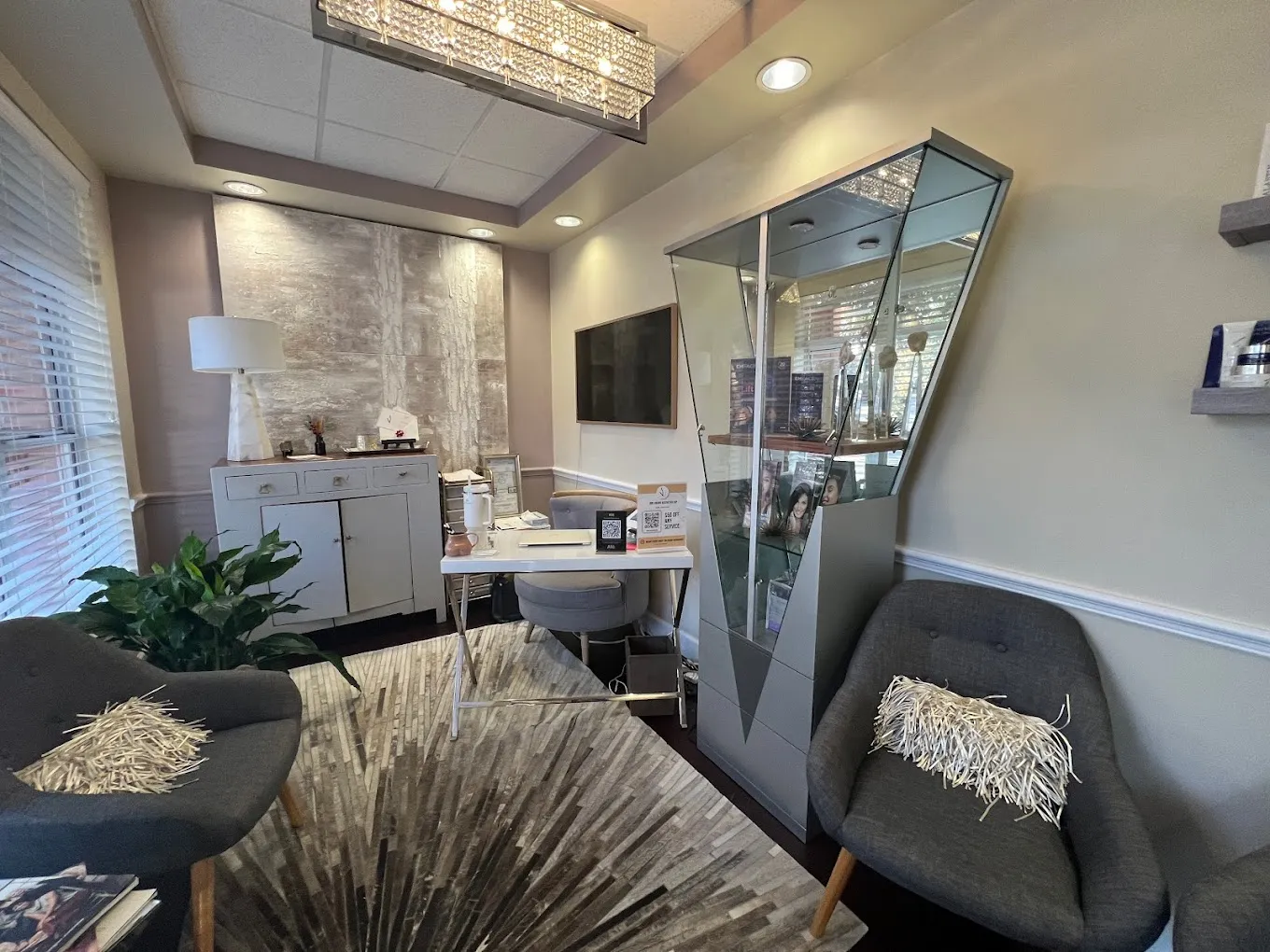 Clean, professional medical spa treatment room with neutral tones at ANewU in Gainesville