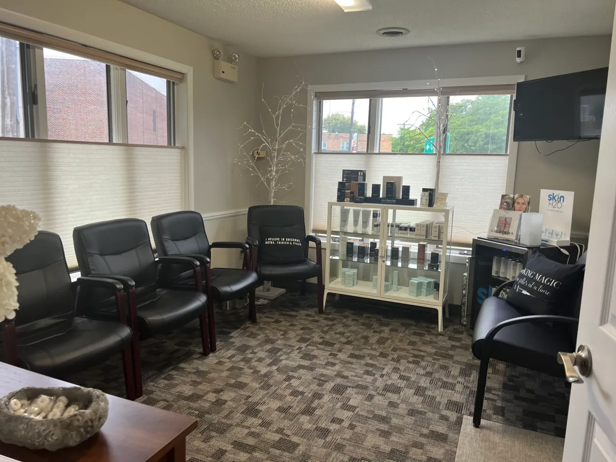 Clean, professional medical spa treatment room with neutral tones at Medi Spa at St. Lawrence in Potsdam