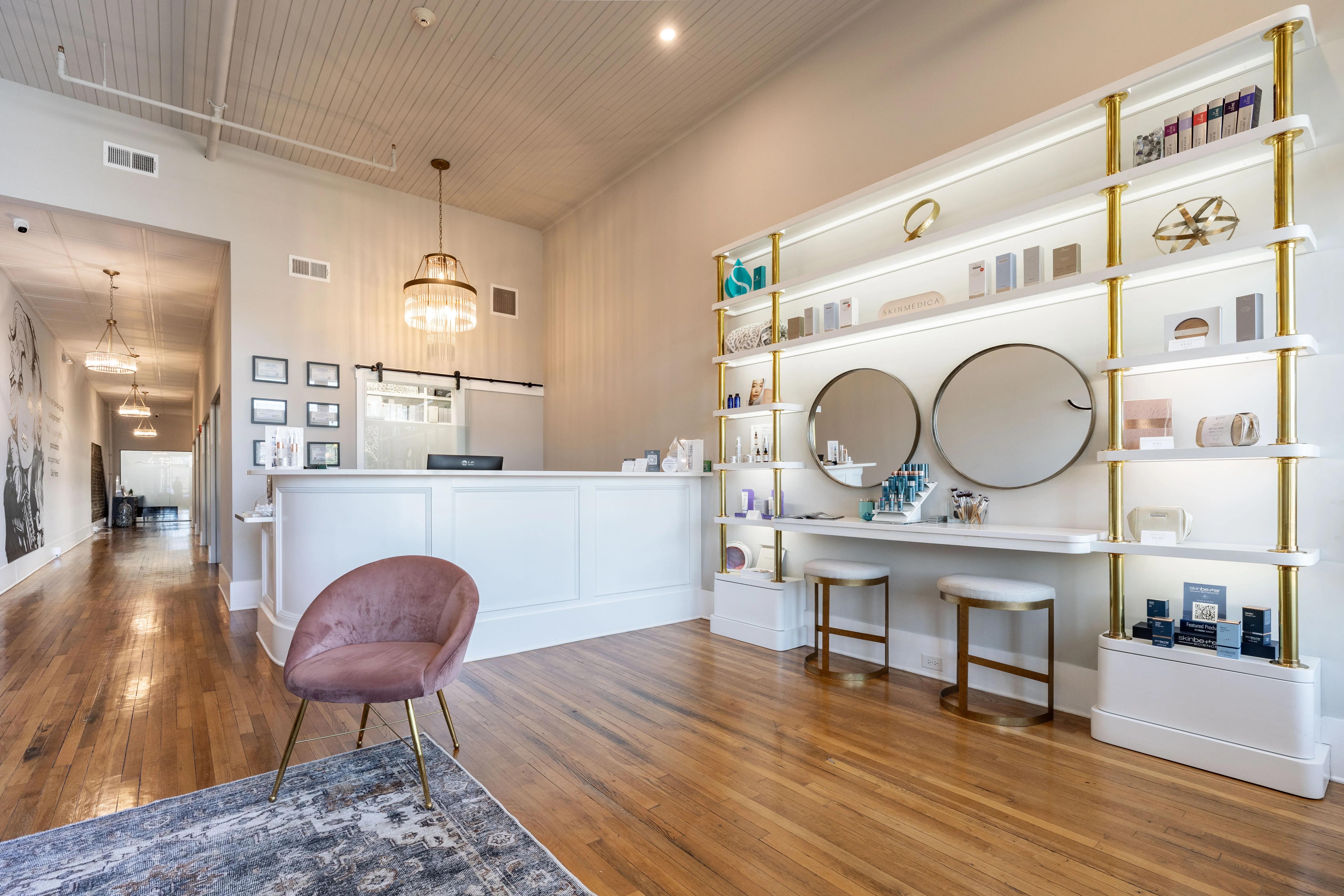Clean, professional medical spa treatment room with neutral tones at Brooke Nix Medical Aesthetics in Maryville
