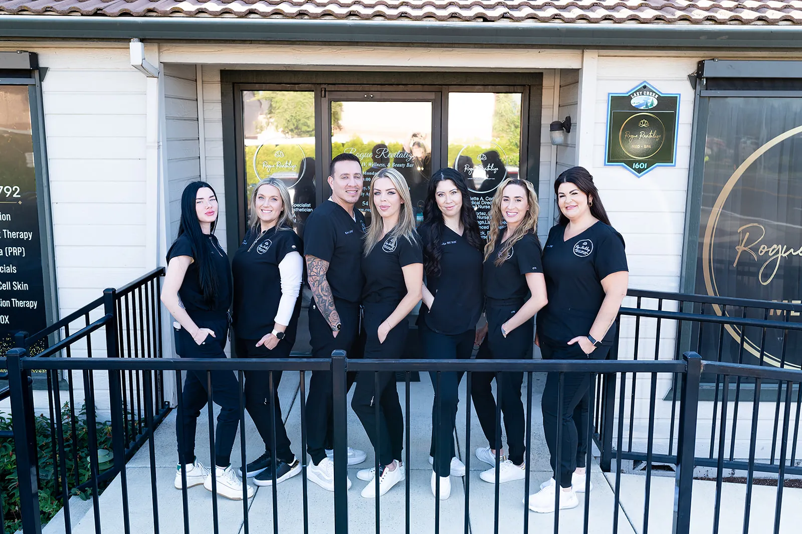 Clean, professional medical spa treatment room with neutral tones at Rogue Revitalize in Medford