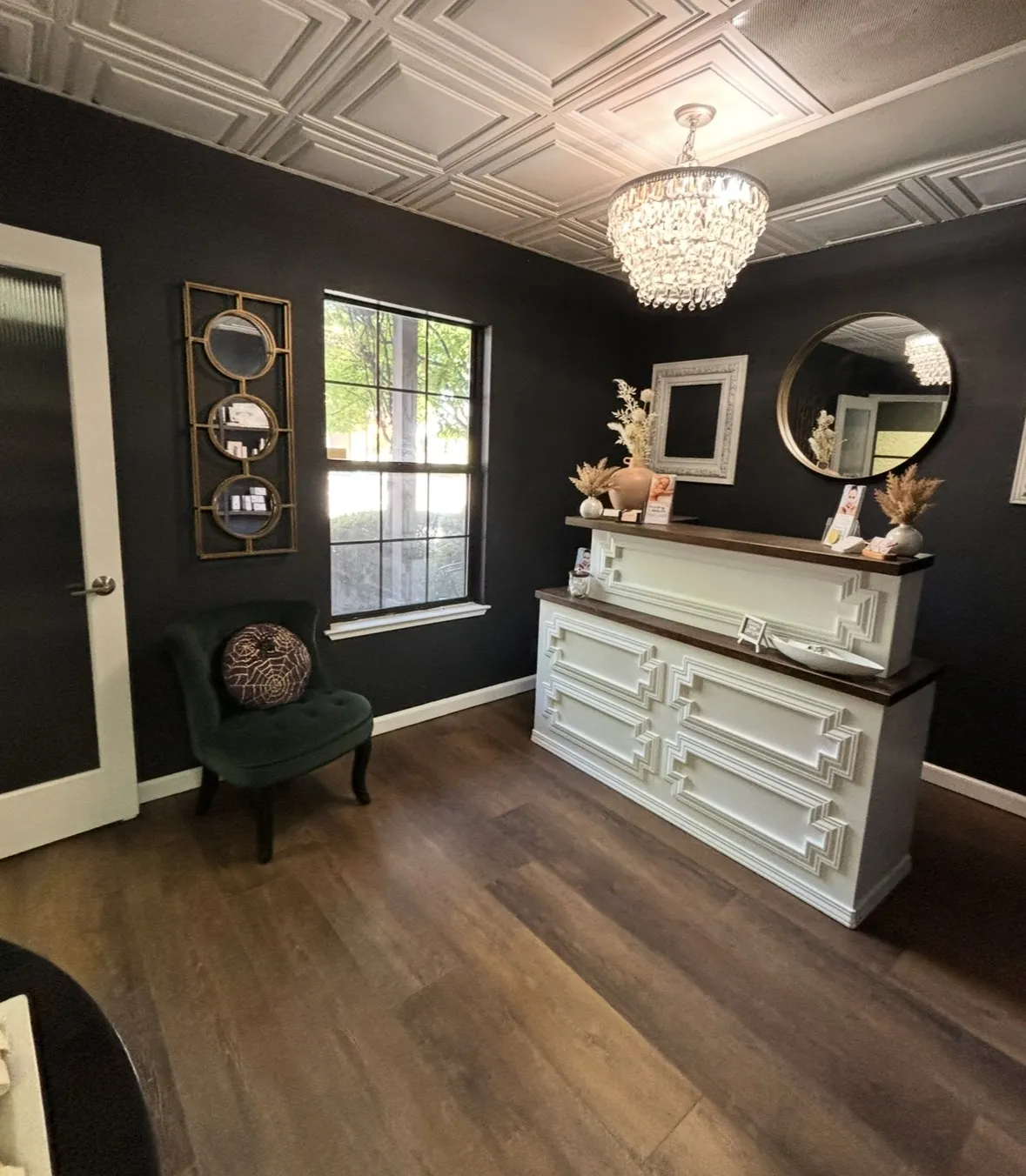 Clean, professional medical spa treatment room with neutral tones at Envy Aesthetics in Cameron Park
