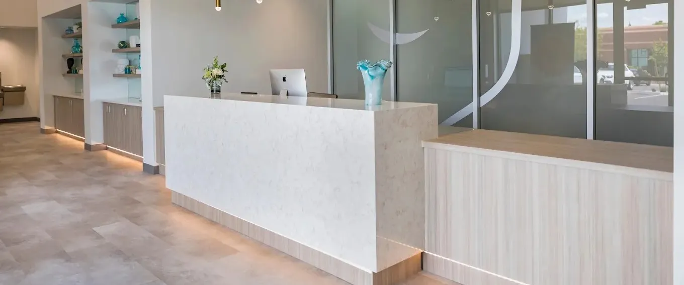 Clean, professional medical spa treatment room with neutral tones at Paz Dermatology in Fresno