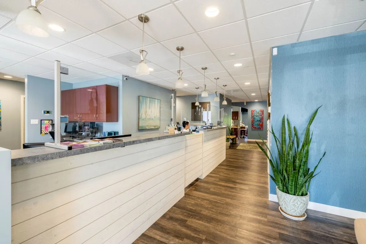 Clean, professional medical spa treatment room with neutral tones at Gentle Family Dentistry in Dunkirk