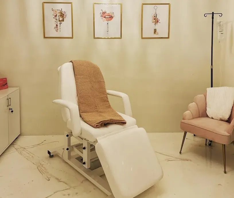 Clean, professional medical spa treatment room with neutral tones at Redefined Beauty in Redmond