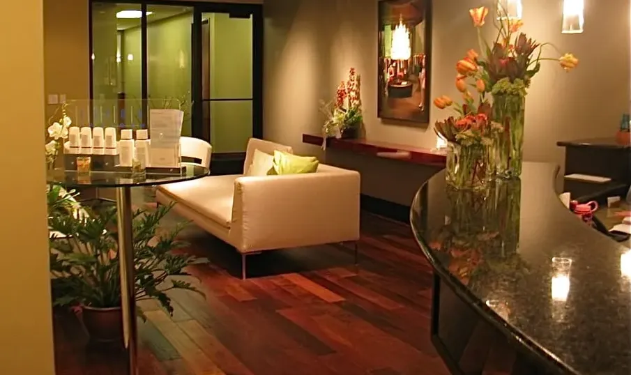 Clean, professional medical spa treatment room with neutral tones at Angela Keen, MD in Salt Lake City