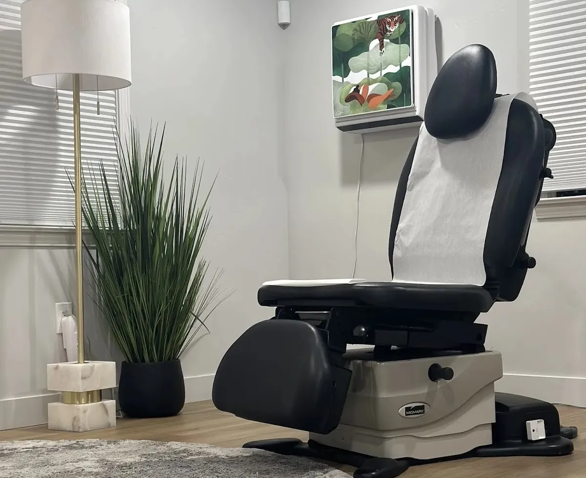 Clean, professional medical spa treatment room with neutral tones at 5 Star Medical Inc. in San Luis Obispo