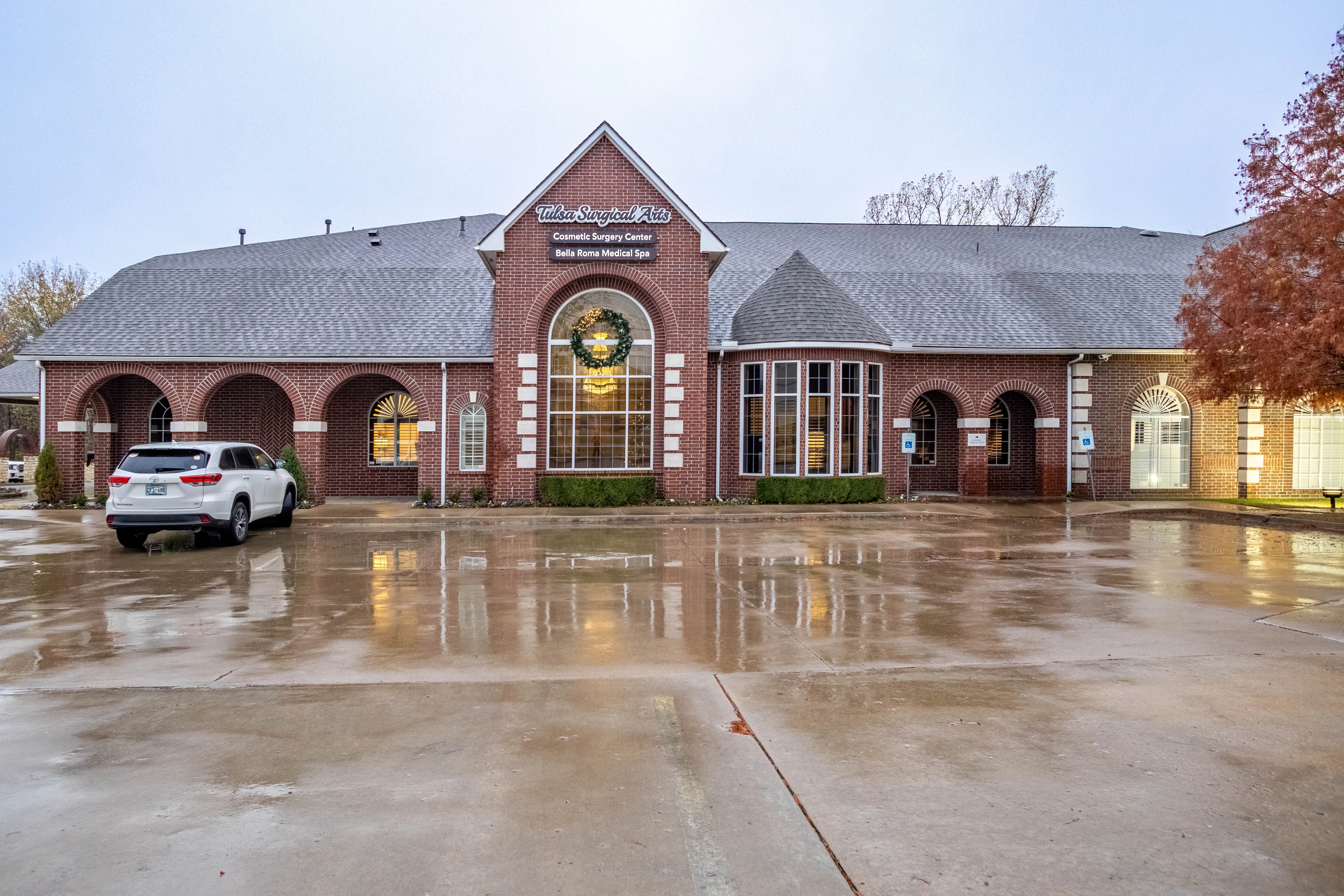 Clean, professional medical spa treatment room with neutral tones at Tulsa Surgical Arts in Tulsa