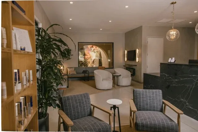 Clean, professional medical spa treatment room with neutral tones at Chalekson Plastic Surgery + Medspa in Templeton