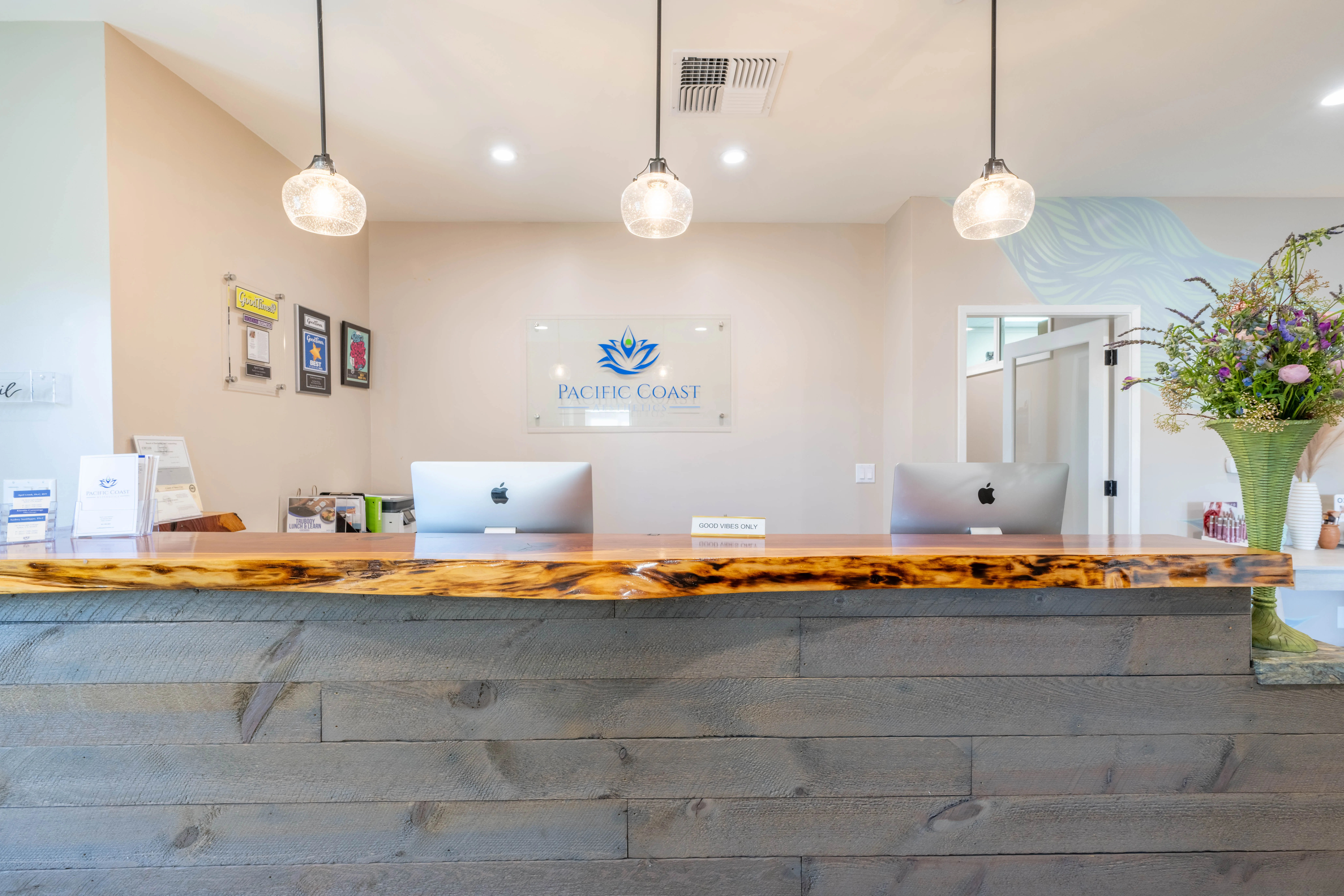 Clean, professional medical spa treatment room with neutral tones at Pacific Coast Aesthetics in Aptos