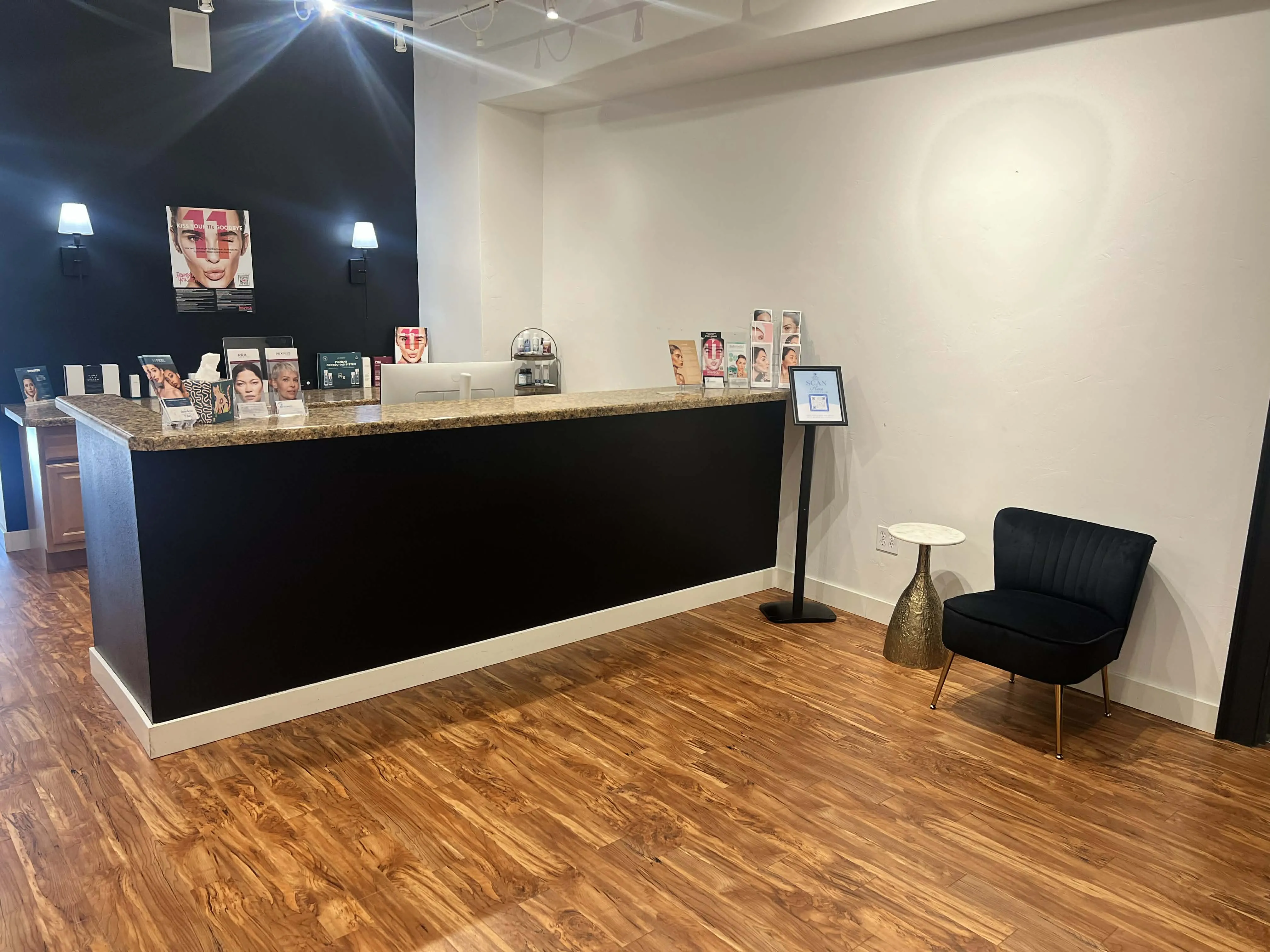 Clean, professional medical spa treatment room with neutral tones at 608 Wellness & Skin Co. in Onalaska
