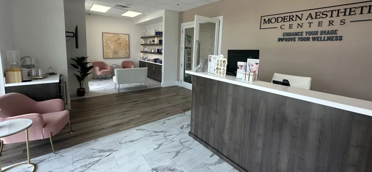 Clean, professional medical spa treatment room with neutral tones at Modern Aesthetic Centers FI in Fleming Island