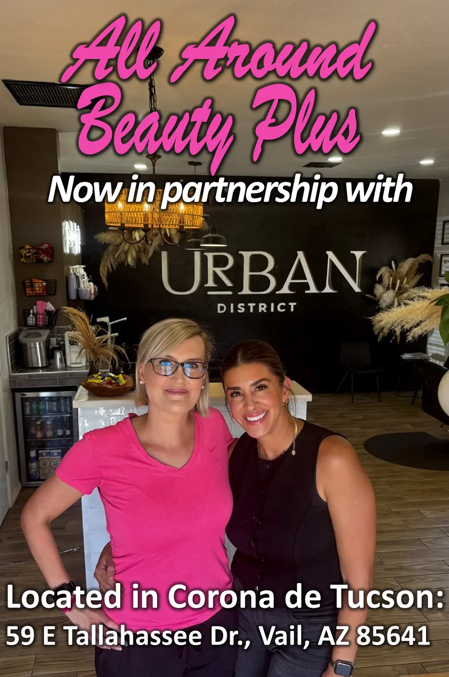 Clean, professional medical spa treatment room with neutral tones at All Around Beauty Plus at Urban District Salon in Vail