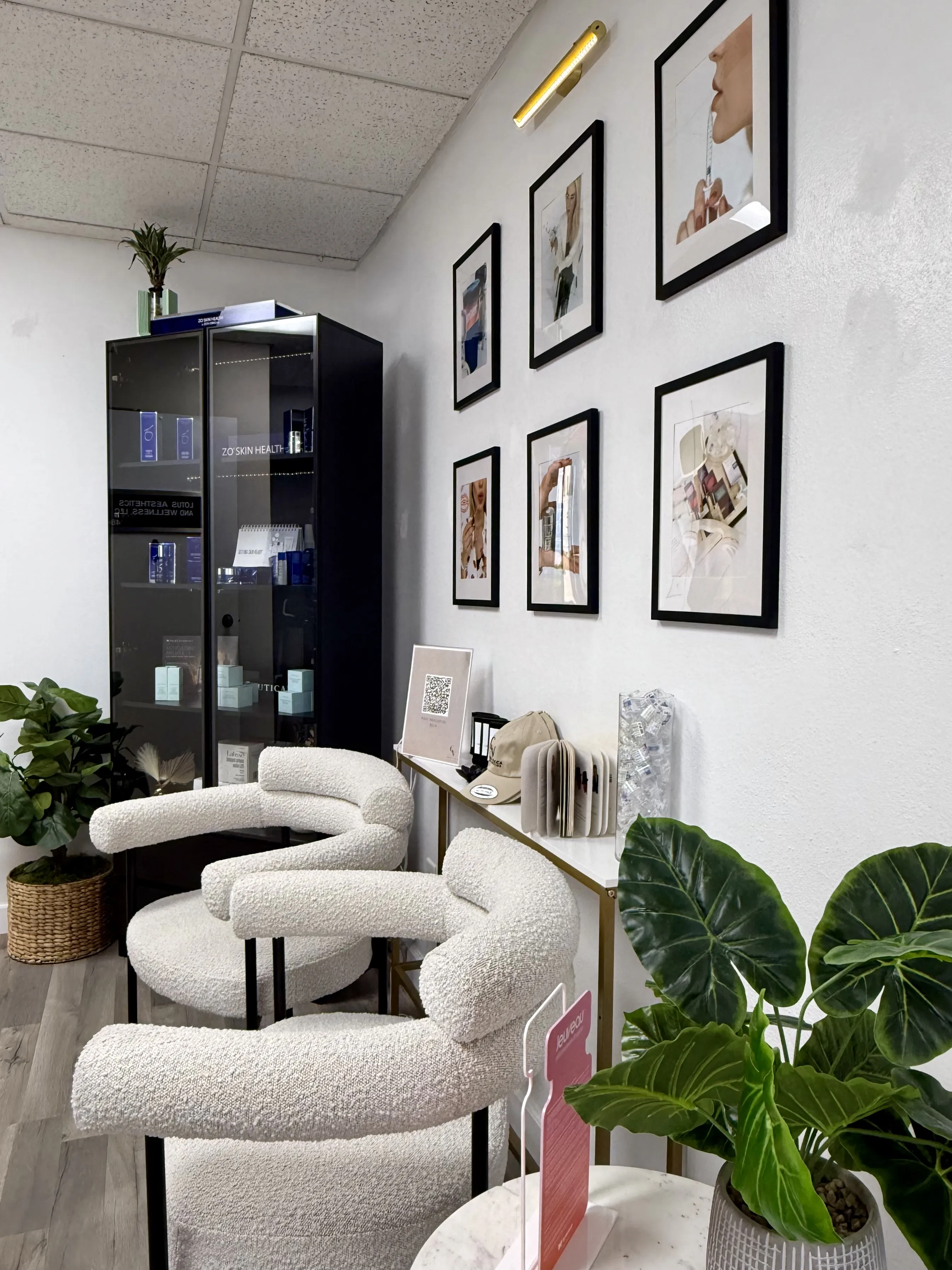 Clean, professional medical spa treatment room with neutral tones at Chelsea Vacca Medical Aesthetics in Sarasota