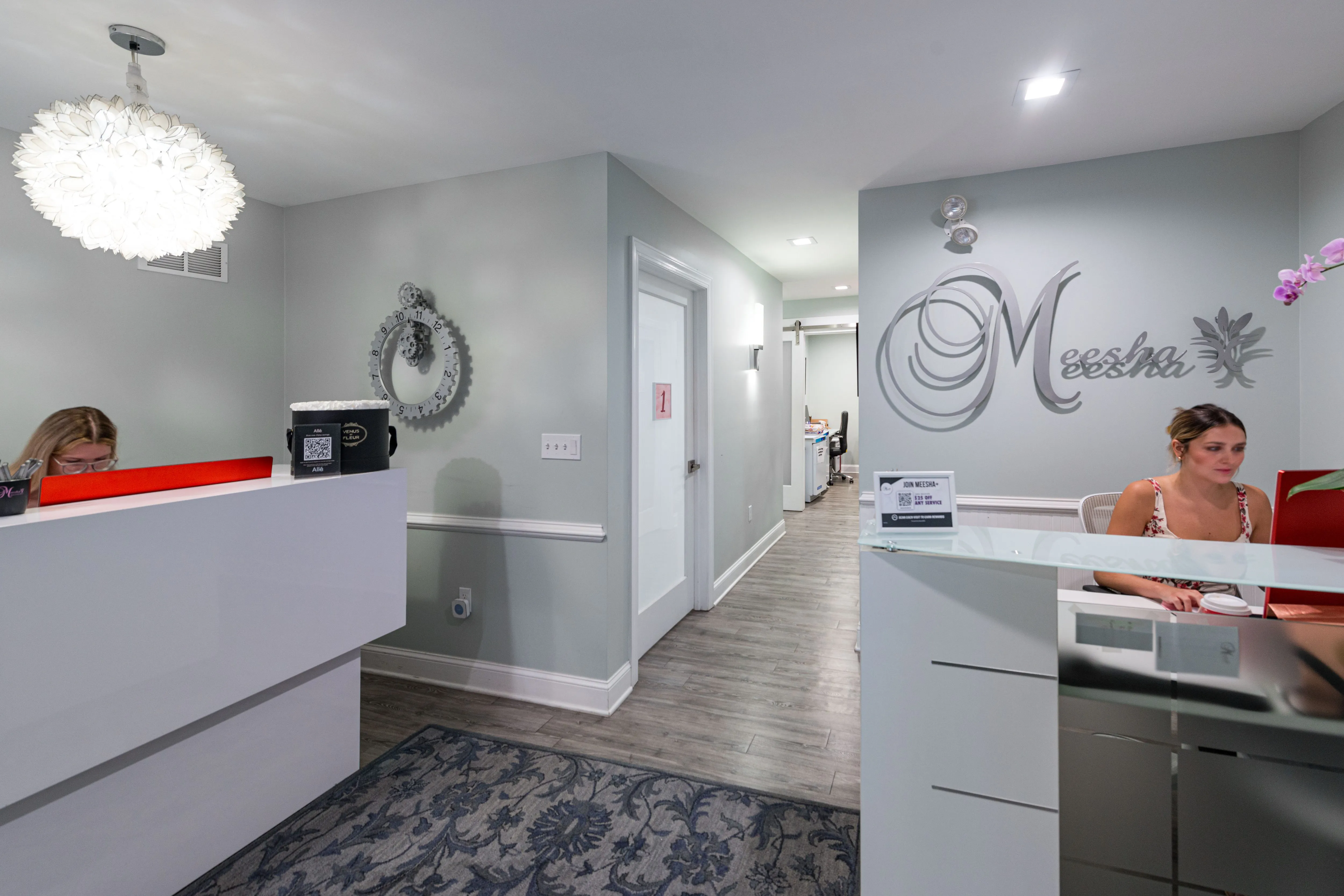 Clean, professional medical spa treatment room with neutral tones at Meesha Aesthetics in Allentown