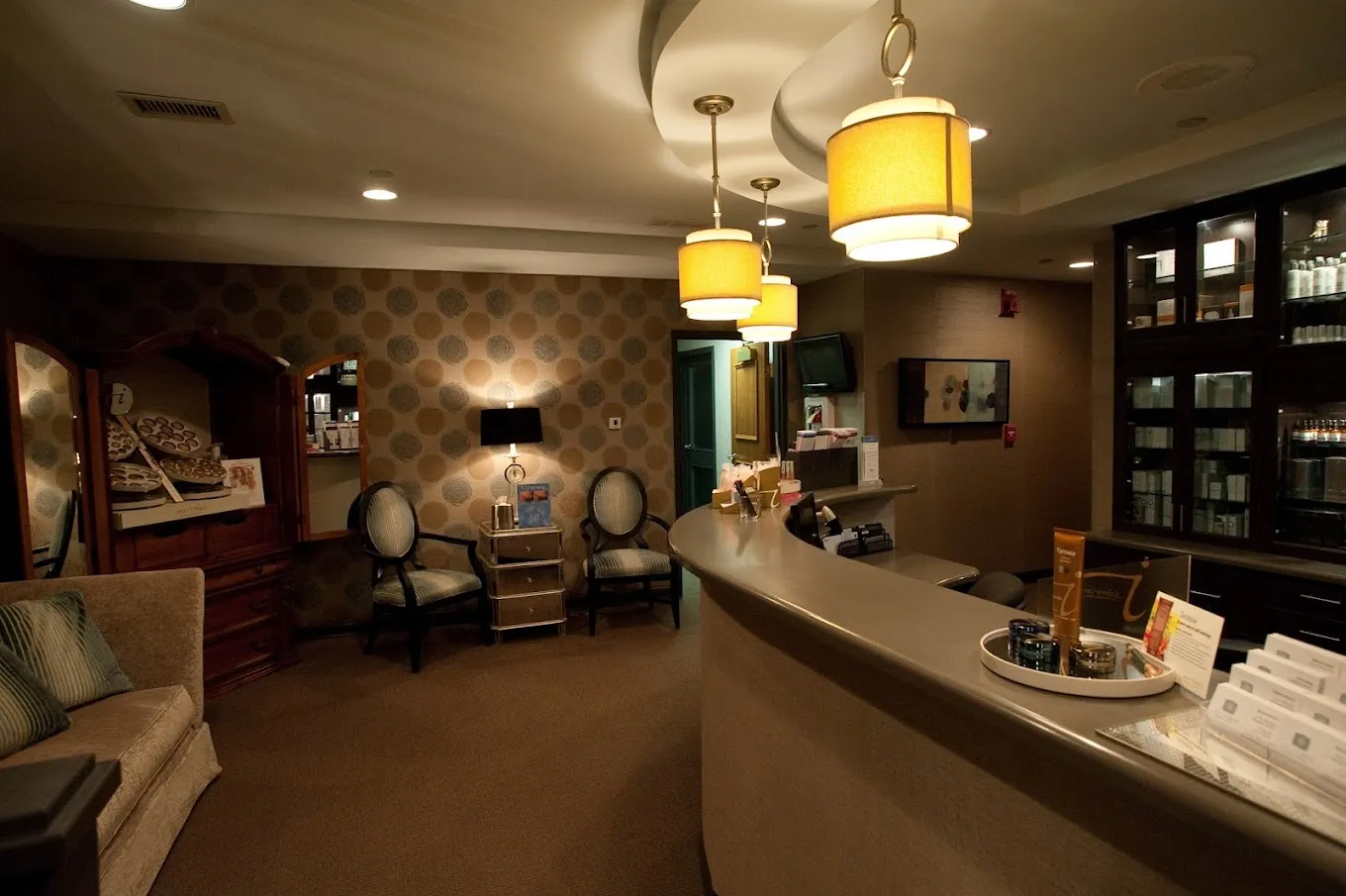 Clean, professional medical spa treatment room with neutral tones at Dr. Steve Perkins in Caramel