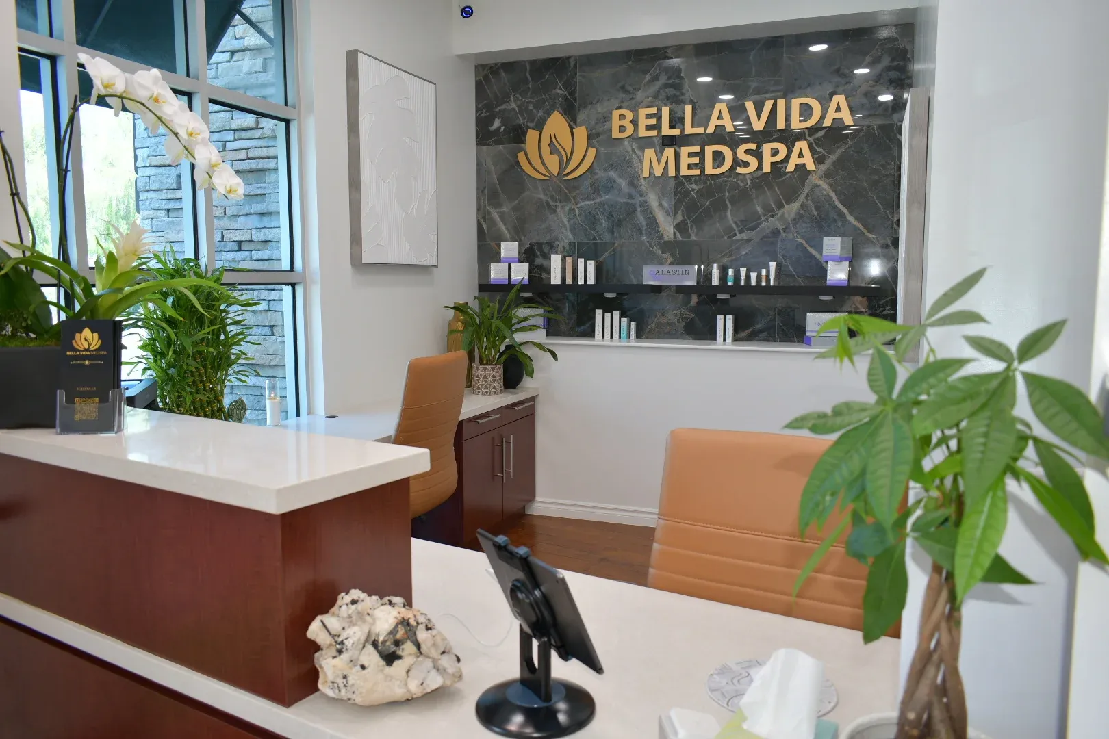 Clean, professional medical spa treatment room with neutral tones at Bella Vida Medspa in Temecula