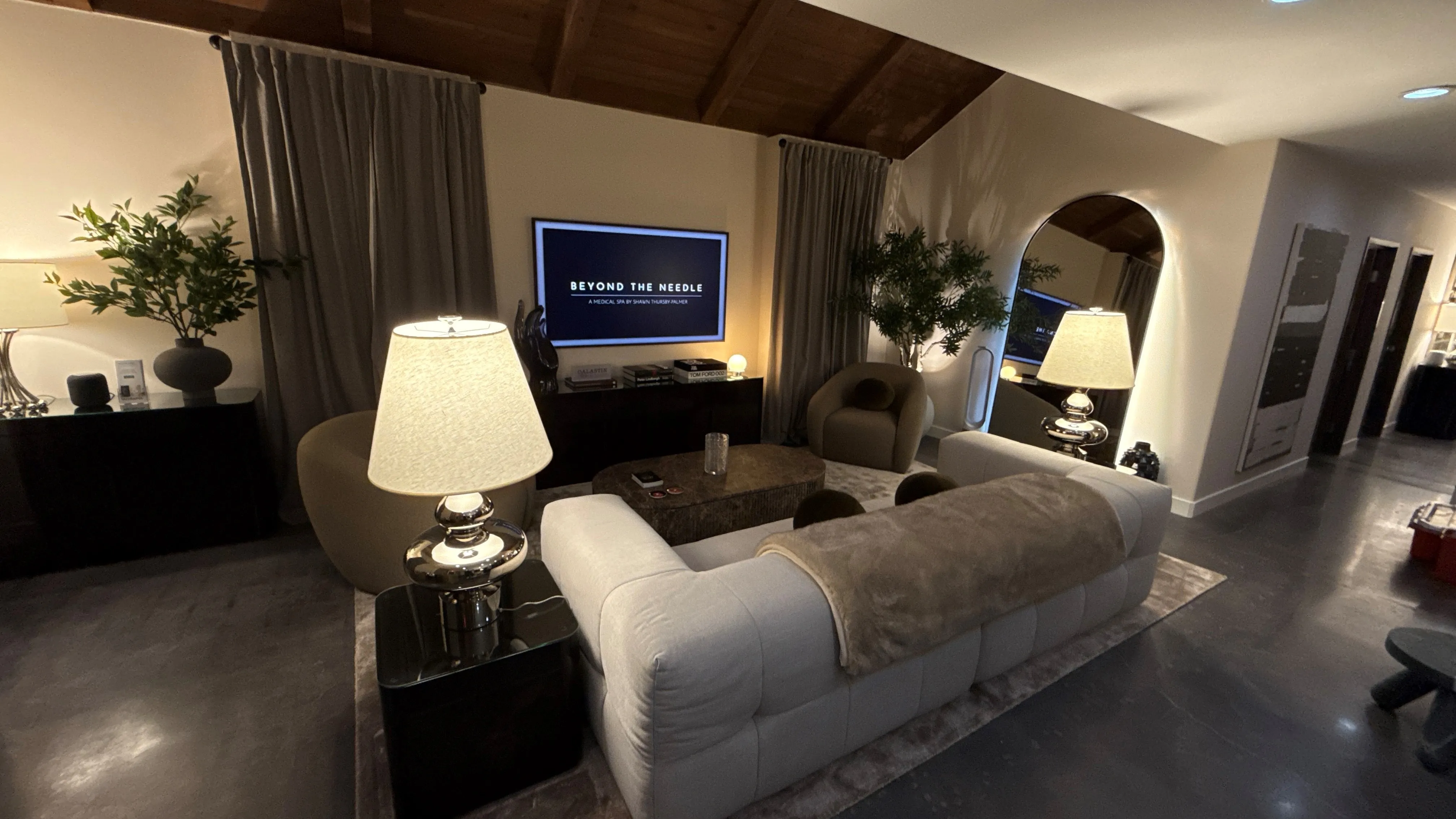 Clean, professional medical spa treatment room with neutral tones at Beyond the Needle Medspa Banning in Banning