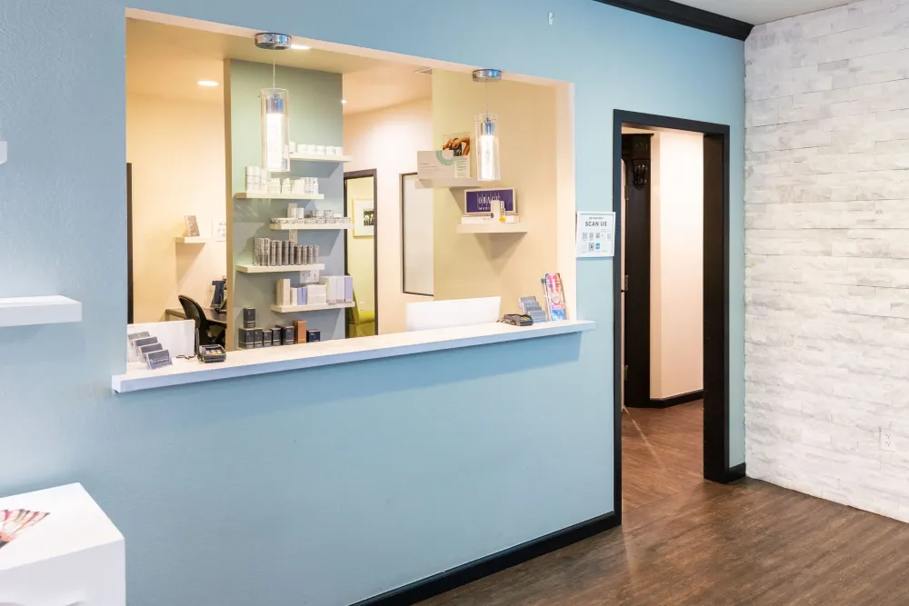 Clean, professional medical spa treatment room with neutral tones at Advanced Body and Laser Center in Visalia