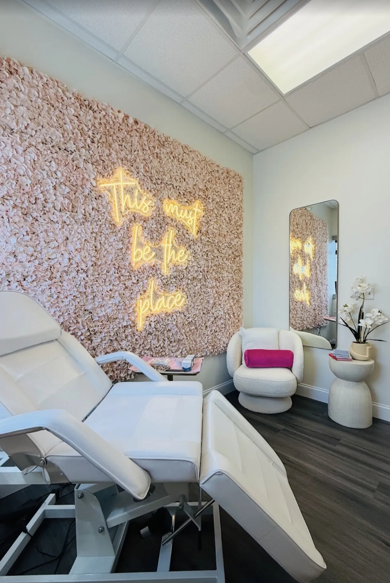 Clean, professional medical spa treatment room with neutral tones at Ideal Weight and Aesthetics in Garfield