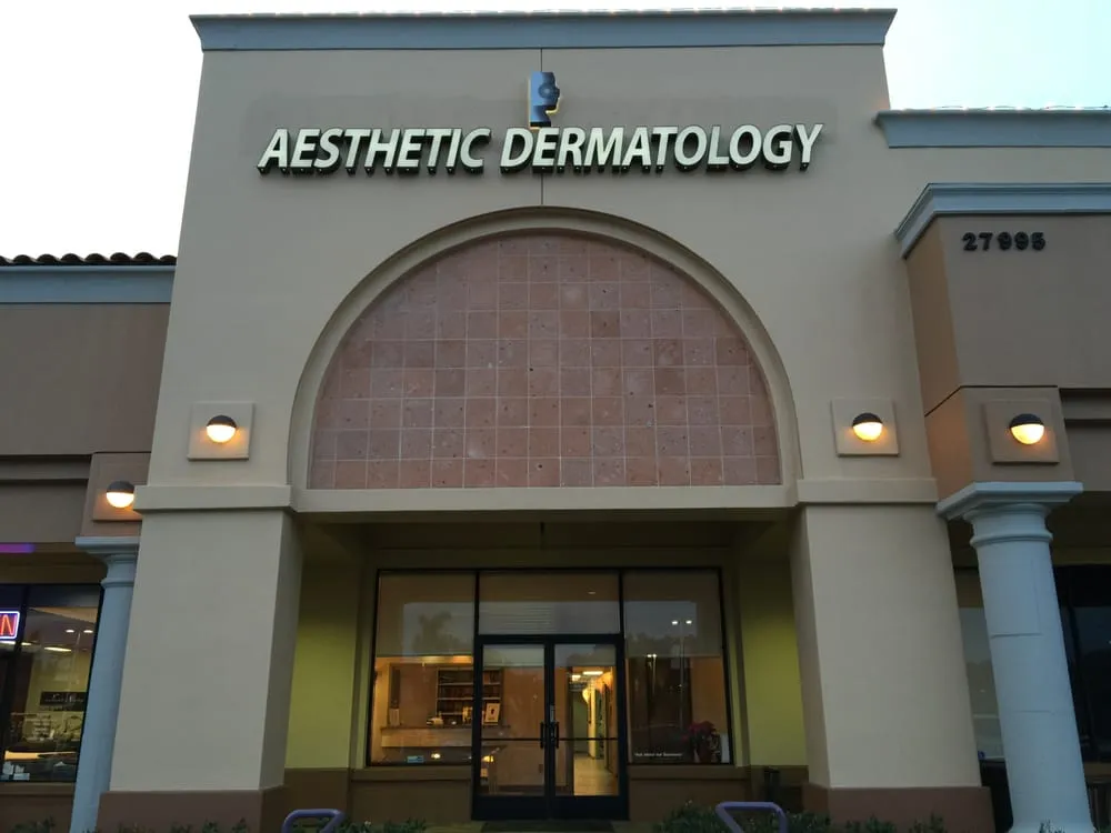 Clean, professional medical spa treatment room with neutral tones at Aesthetic Dermatology & Laser Cntr in Laguna Niguel