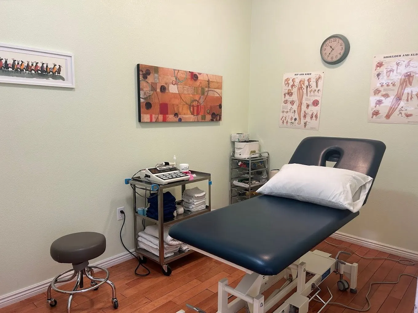 Clean, professional medical spa treatment room with neutral tones at Lyons Health and Wellness in Lyons