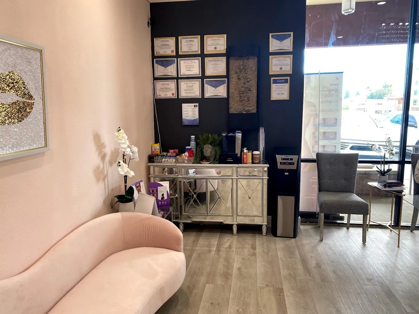 Clean, professional medical spa treatment room with neutral tones at American Beauty Med Spa in Lake Forest