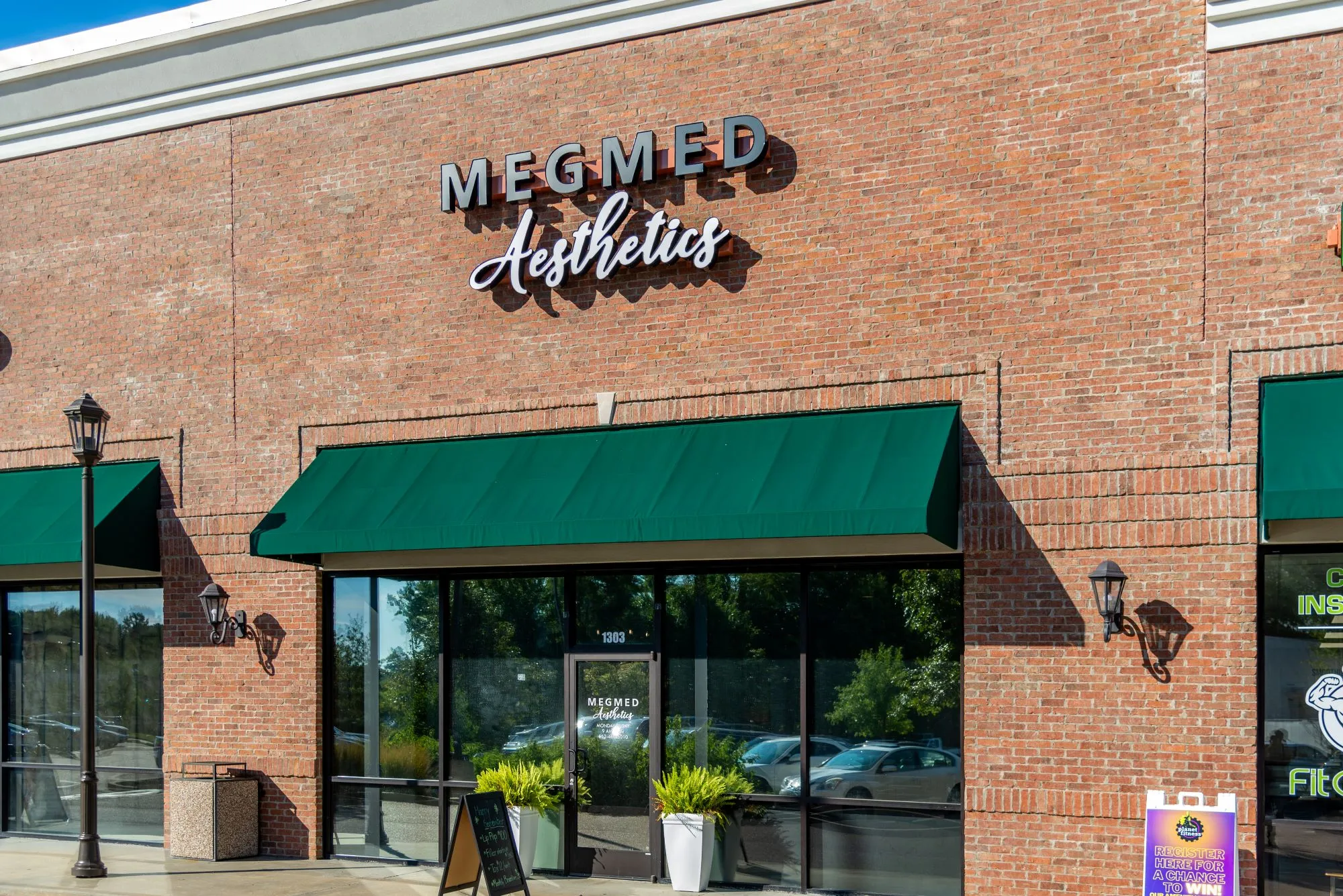 Clean, professional medical spa treatment room with neutral tones at MegMed Aesthetics-New Albany in New Albany